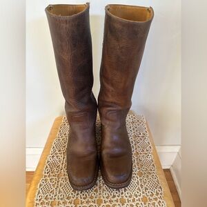 Frye Campus 77050 Tall Leather Boots Made in USA Brown 6.5M